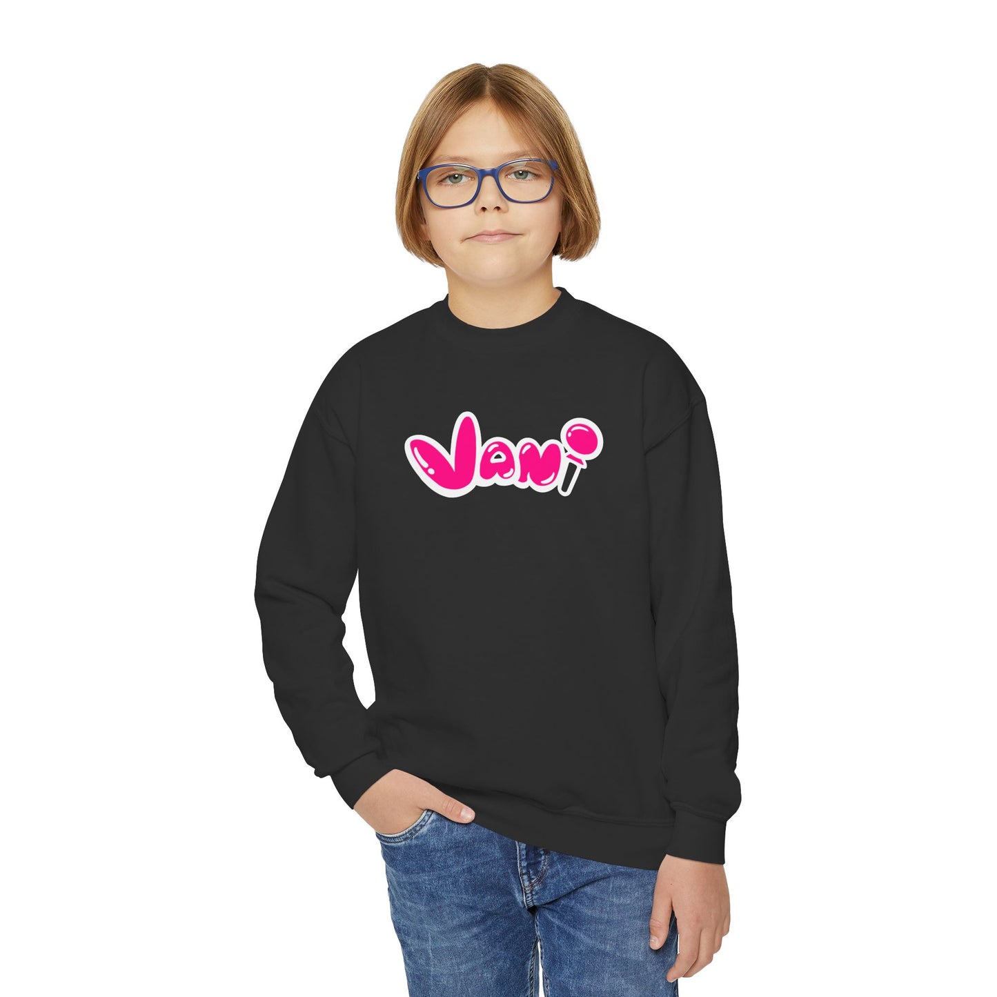 (Kids) Vani Black Crewneck Sweater